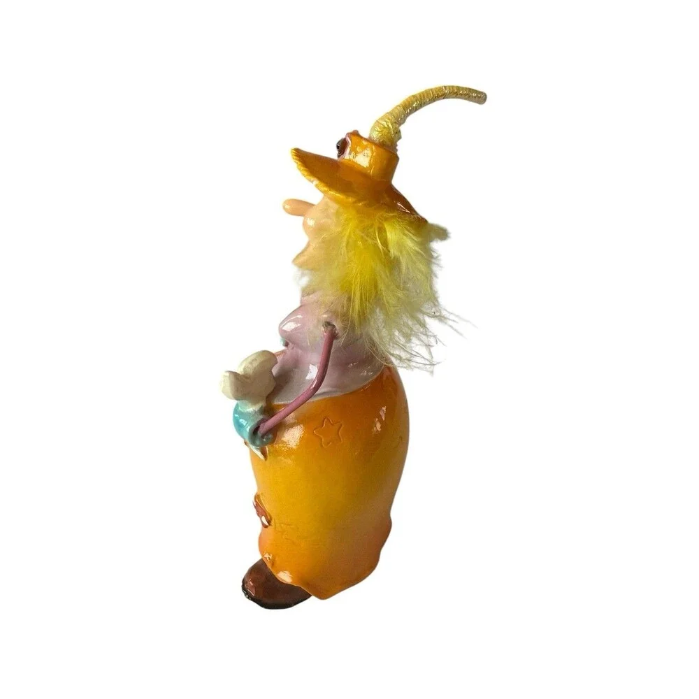 Halloween Witch Figurine Whimsical Resin Decor With‎ Ghost Vintage